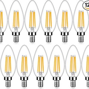 Candelabra Light Bulbs E12 Base Decorative Vintage Filament Pack 1