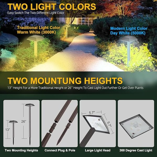 Energy-Efficient Pathway Solar Lights for Sidewalks and Driveways 2