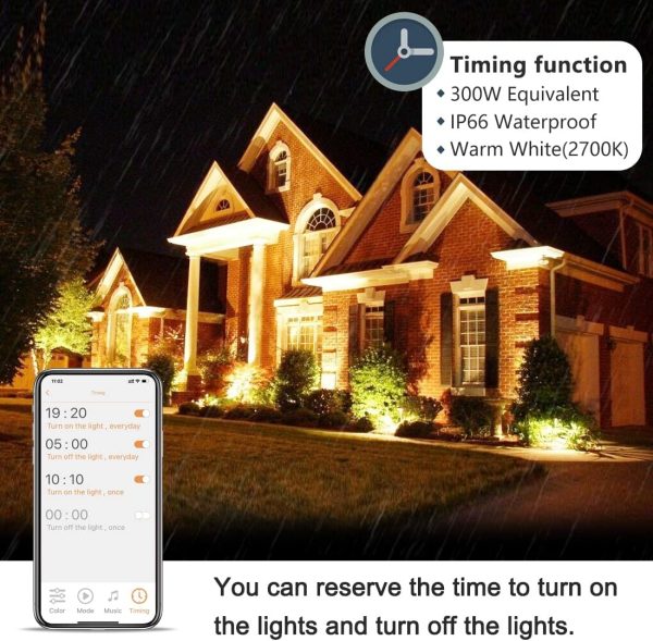 IP66 Waterproof Lights Bluetooth RGBW Smart Floodlights 2