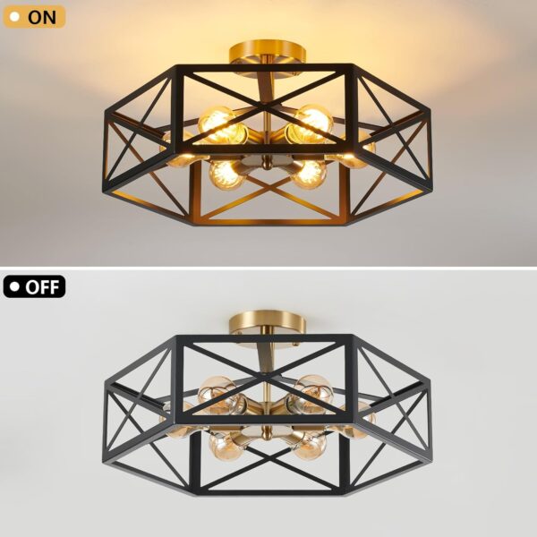 Industrial Ceiling Light Modern Hexagon Design 2