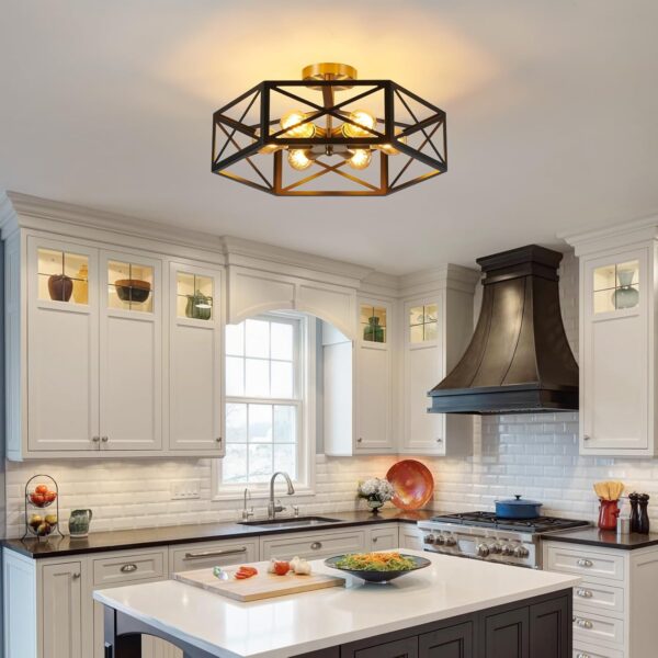 Industrial Ceiling Light Modern Hexagon Design 3